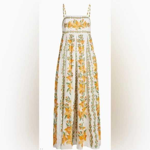 Farm Rio Tropical Lightness Floral Cotton Maxi Dress - Picture 2 of 15